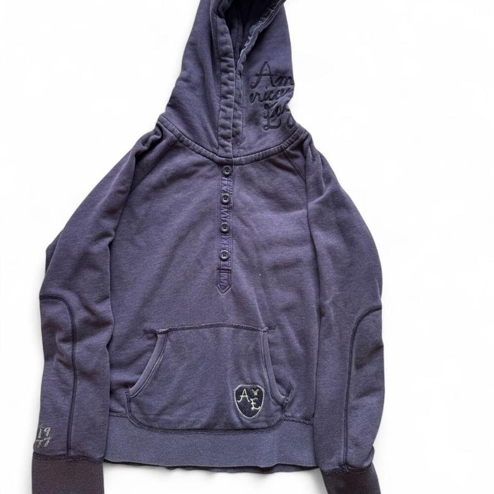 American-eagle Women's Navy and Purple Hoodie